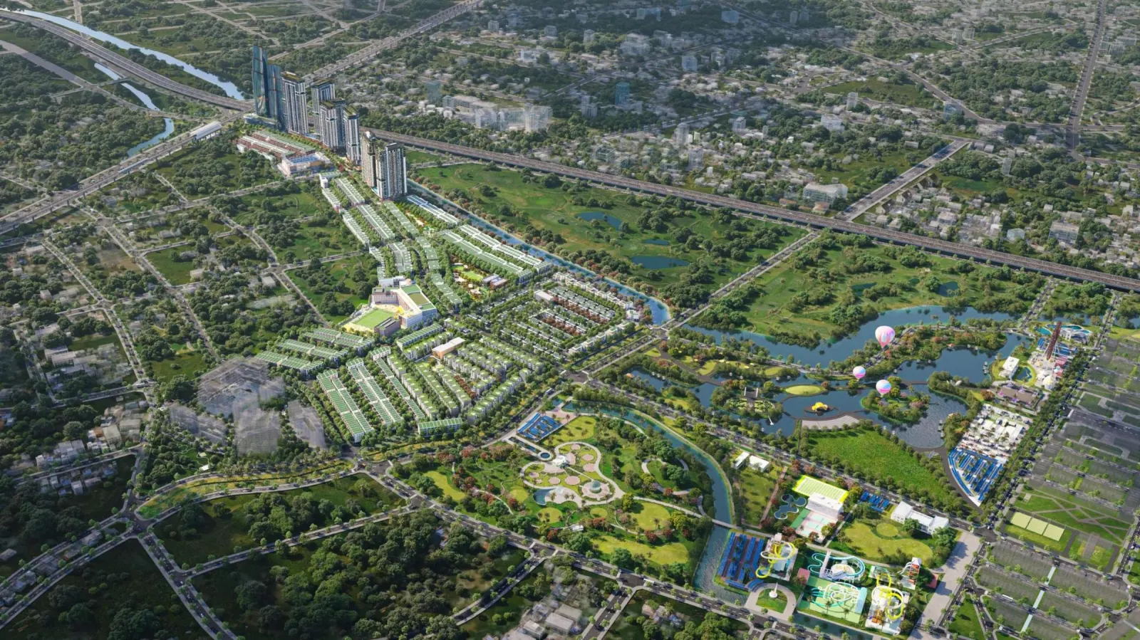 Phối cảnh tổng thể khu đô thị The One World nhìn từ trên cao